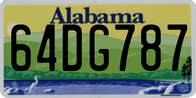AL license plate 64DG787