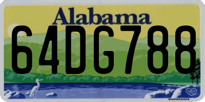 AL license plate 64DG788