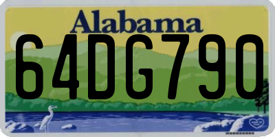 AL license plate 64DG790