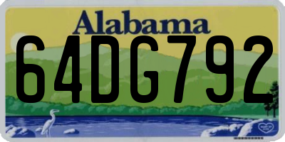 AL license plate 64DG792
