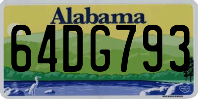 AL license plate 64DG793