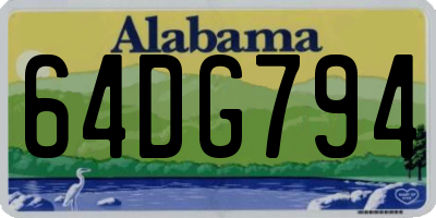 AL license plate 64DG794