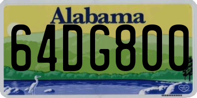 AL license plate 64DG800