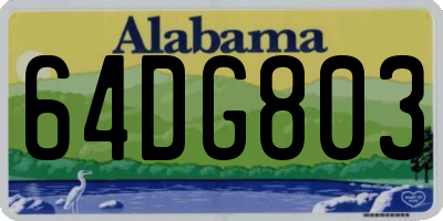 AL license plate 64DG803