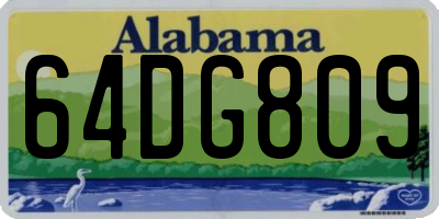 AL license plate 64DG809