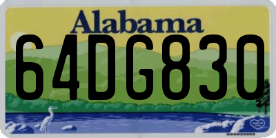 AL license plate 64DG830