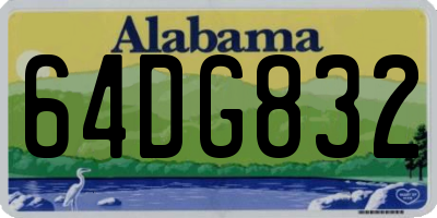 AL license plate 64DG832