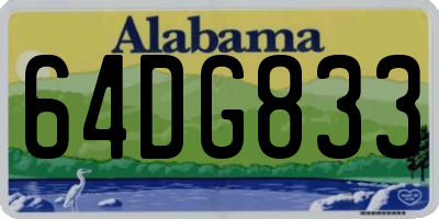 AL license plate 64DG833