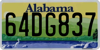 AL license plate 64DG837