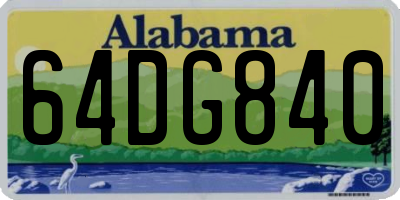 AL license plate 64DG840