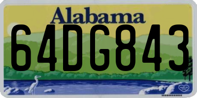 AL license plate 64DG843