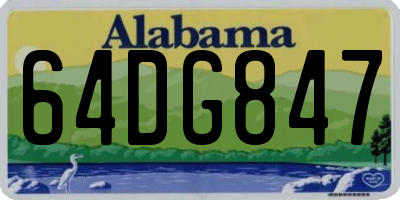 AL license plate 64DG847