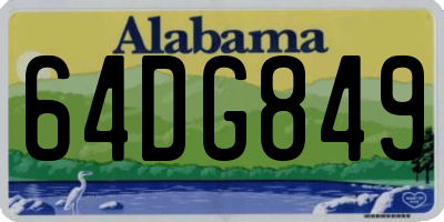 AL license plate 64DG849