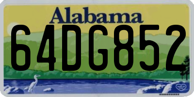 AL license plate 64DG852