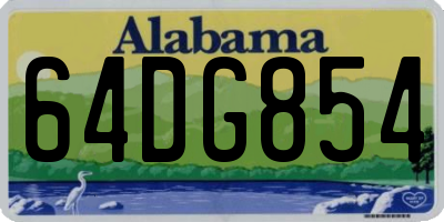 AL license plate 64DG854
