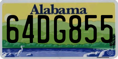 AL license plate 64DG855