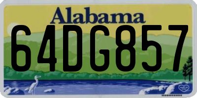 AL license plate 64DG857