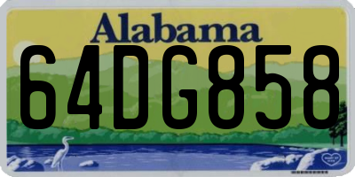 AL license plate 64DG858