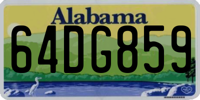 AL license plate 64DG859