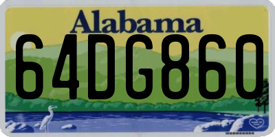 AL license plate 64DG860