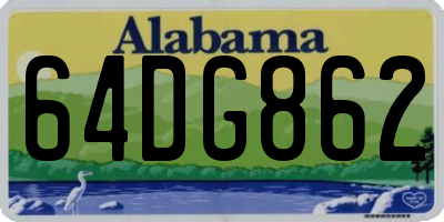 AL license plate 64DG862