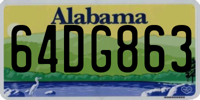 AL license plate 64DG863