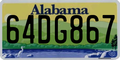 AL license plate 64DG867