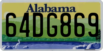 AL license plate 64DG869