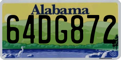 AL license plate 64DG872