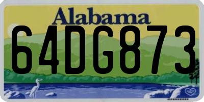 AL license plate 64DG873