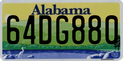 AL license plate 64DG880