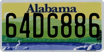 AL license plate 64DG886