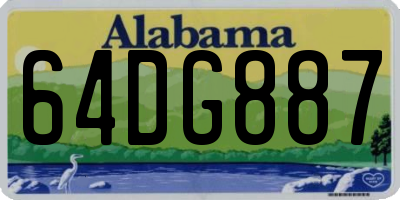 AL license plate 64DG887