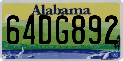 AL license plate 64DG892