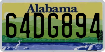 AL license plate 64DG894