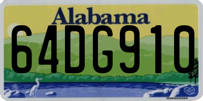 AL license plate 64DG910