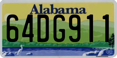 AL license plate 64DG911