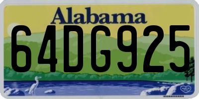 AL license plate 64DG925