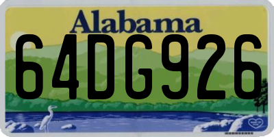 AL license plate 64DG926
