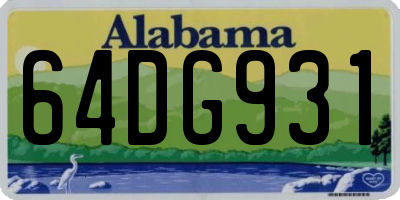 AL license plate 64DG931