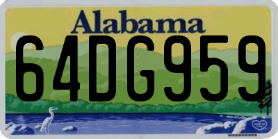 AL license plate 64DG959