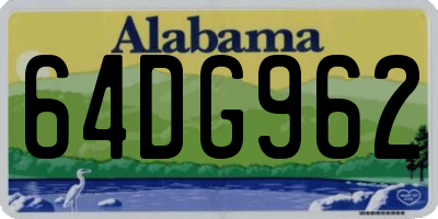 AL license plate 64DG962