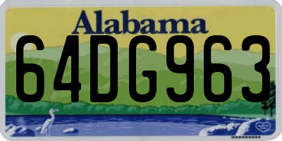 AL license plate 64DG963