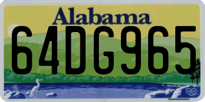 AL license plate 64DG965