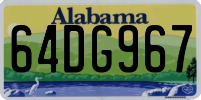 AL license plate 64DG967