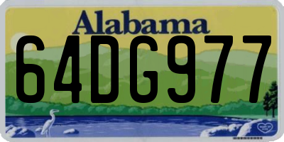 AL license plate 64DG977