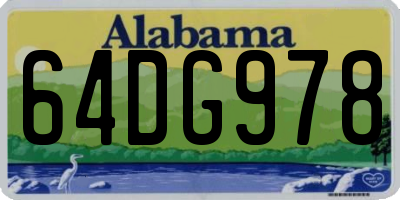 AL license plate 64DG978