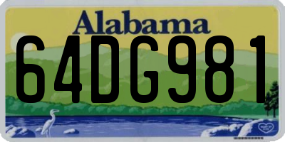 AL license plate 64DG981