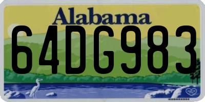 AL license plate 64DG983