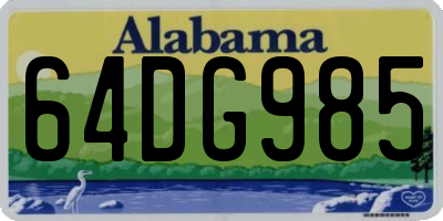 AL license plate 64DG985